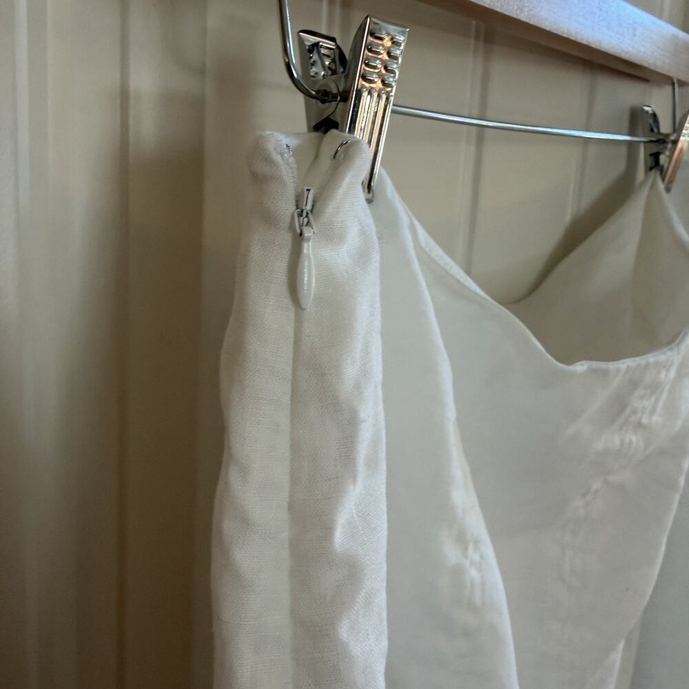 Vintage Kim Roger’s 100% Linen White Pleated Midi Skirt Women's Size 16 - Picture 4 of 9